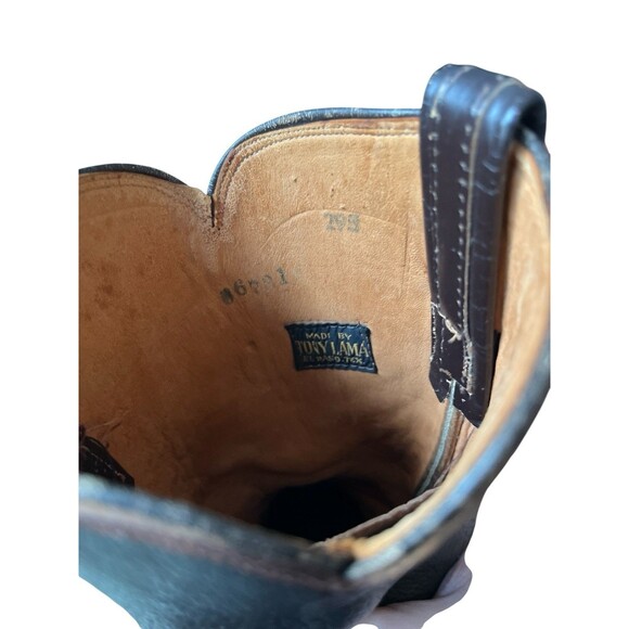 Vintage Tony Lama Boots Rancher Work Trucker Leather pre-70s Label USA 9.5 B main image 5